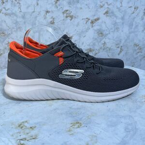 Skechers Ultra Flex 2.0 Mens Size 12 Shoes Gray Orange Comfort Walking Sneakers